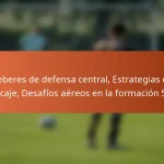Deberes de defensa central, Estrategias de marcaje, Desafíos aéreos en la formación 5-2-3